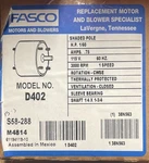 Fasco D402 Fan And Blower Motor 1/60 Hp 3.3 Diameter 05719 S58-288 Model. Fixed Price $79.99.