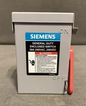 Siemens General Duty Enclosed Switch 30A 240VAC 250VDC. Fixed Price $29.51.
