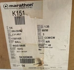 Marathon K151 Gp Motor 5K32GN30 1/4HP 208-230/460V 3PH 1725/1425RPM New. Fixed Price $185.00.