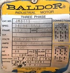 Baldor Reliance 15 Hp Industrial Motor, JPM2513T, Ph, 08-230/460V, 60HZ, 176. Fixed Price $600.00.