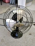 Rare Vtg General Electric Metal Desk Fan Works Oscillation 1930 49X942B. Fixed Price $350.00.
