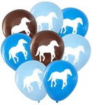 Horse Latex Balloons, 16 Pcs (blues & Dark Brown). Fixed Price $26.37.