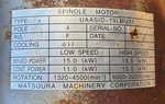 Matsuura Yaskawa UAASID-19LMU21 Spindle Motor. Fixed Price $10400.00.