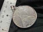 1780 Austria Maria Theresa Silver Thaler 28G Sterling Frame Pendant Necklace. Fixed Price $150.00.