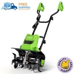 Workpro 1500W Electric Tiller 12.5A Corded Cultivator W/6 Steel Tines 16"WX8.7"D. Fixed Price $125.99.