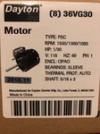 Hvac Motor, Dayton, 36VG30 New A4R2. Fixed Price $29.95.