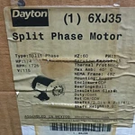 Dayton 6XJ35 Split Phase Motor 1/4 Hp 1725 Rpm 115V Nema 48Z 1/2" Shaft. Fixed Price $189.99.