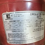 Emerson S60XZSND-5561 Circulator Pump Motor 1/6 Hp 1725 Rpm 115V Cast Iron. Fixed Price $100.00.