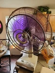 Vintage Toshiba Oscillating Electric Fan 4 Purple Blades. Works Great!. Fixed Price $700.00.