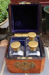 Rare Antique Atkinson Perfume Bottle Casket Case Wood Box Engraved 24K Gold Bond. Fixed Price $295.00.