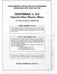 1950S Craftsman 115.7534 3/4 H.p. Capacitor-start Electric Motor Instructions. Fixed Price $20.24.