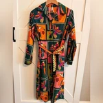 Truly 4 You Large Tropical Print T-shirt Long Sleeve Tie Front Dress Vacay. Fixed Price $39.00.