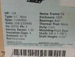 New Dayton 2N878J Tri-volt Motor. 1/4HP, 1140/950RPM. 208-220/440V (S1L2035. Fixed Price $140.00.