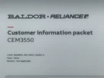 Baldor CEM3550 Motor 1.5 Hp 230/460 Volts. 3500 Rpm. 3PH. Fixed Price $445.00.