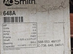 Ao Smith 648A Fan Motor 1/2 Hp. Fixed Price $299.00.