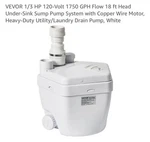 Vevor Utility Pump, 1/3 Hp, 120-VOLT, 1750 Gph Flow, 18 Ft Head, Under-sink. Fixed Price $45.00.