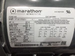 Marathon 56T17F5321J Electric A-c Motor Frame: 56C 208/230/460 1/2HP G581. Fixed Price $149.00.