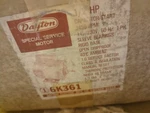 Dayton Capacitor Start Motor 6K361B 1/2HP 3450 Rpm 125/230V. Fixed Price $159.00.