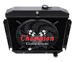 Ar 3 Row Black Finish RADIATOR,16" Fan For 1955 1956 Chevy Bel Air Cyl Mount. Fixed Price $411.97.