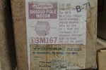 Dayton Shaded Pole Motor - 1/6HP 230V 1550/1450RPM Nema 48 Frame 3M167. Fixed Price $89.95.