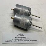 (qty 2) Mabushi RS-385PH-29505 24 Vdc Long Shaft Motor 7420 Rpm 0.41A. Fixed Price $9.50.