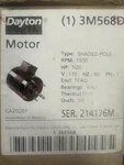 Dayton 3M568D Shaded Pole Motor 1/20 Hp 115V Single Phase Teao. Fixed Price $100.00.