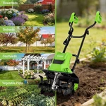 Workpro 1500W Electric Tiller 12.5A Corded Cultivator W/6 Steel Tines 16"WX8.7"D. Fixed Price $125.99.