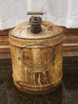 Vintage Sohio 5 Gallon Gas Motor Oil Can With Wooden Handle. Fixed Price $29.99.